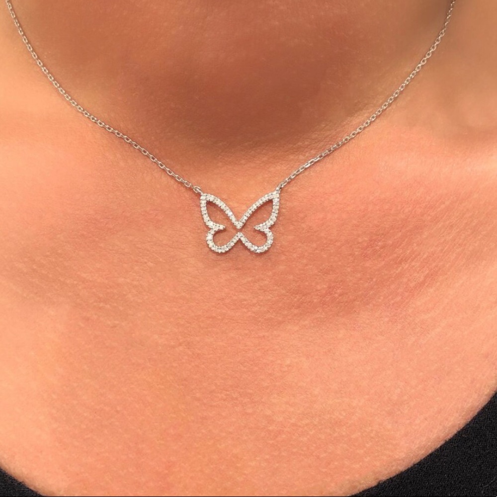 Sterling silver butterfly necklaces